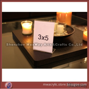 3"*5" Angled Clear Acrylic Photo Frame/Menu Holder for Retail